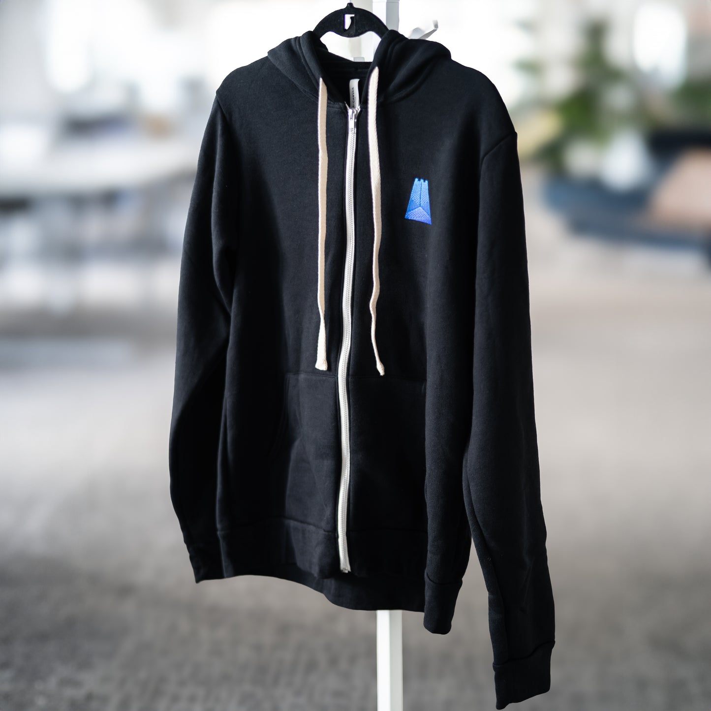 Black Zip-Up Hoodie with logo